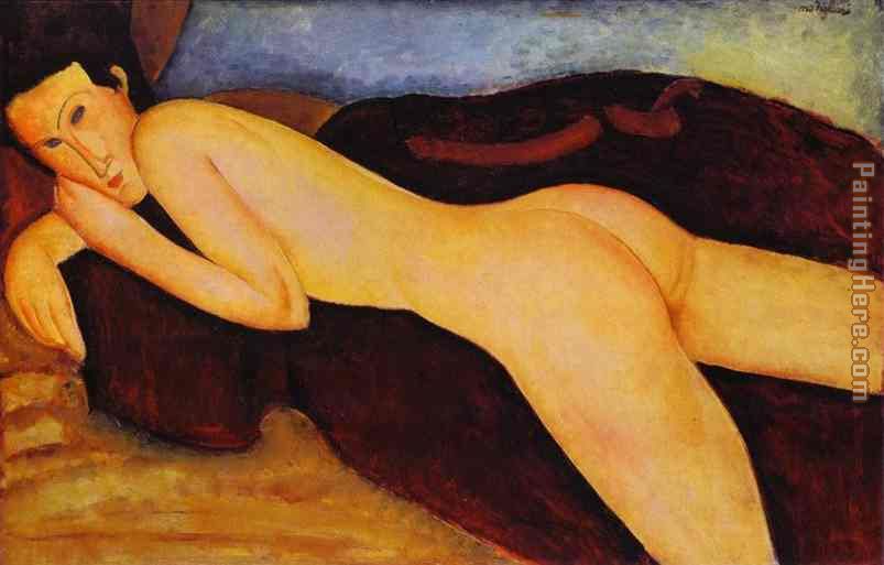 Nu couche de dos painting - Amedeo Modigliani Nu couche de dos art painting